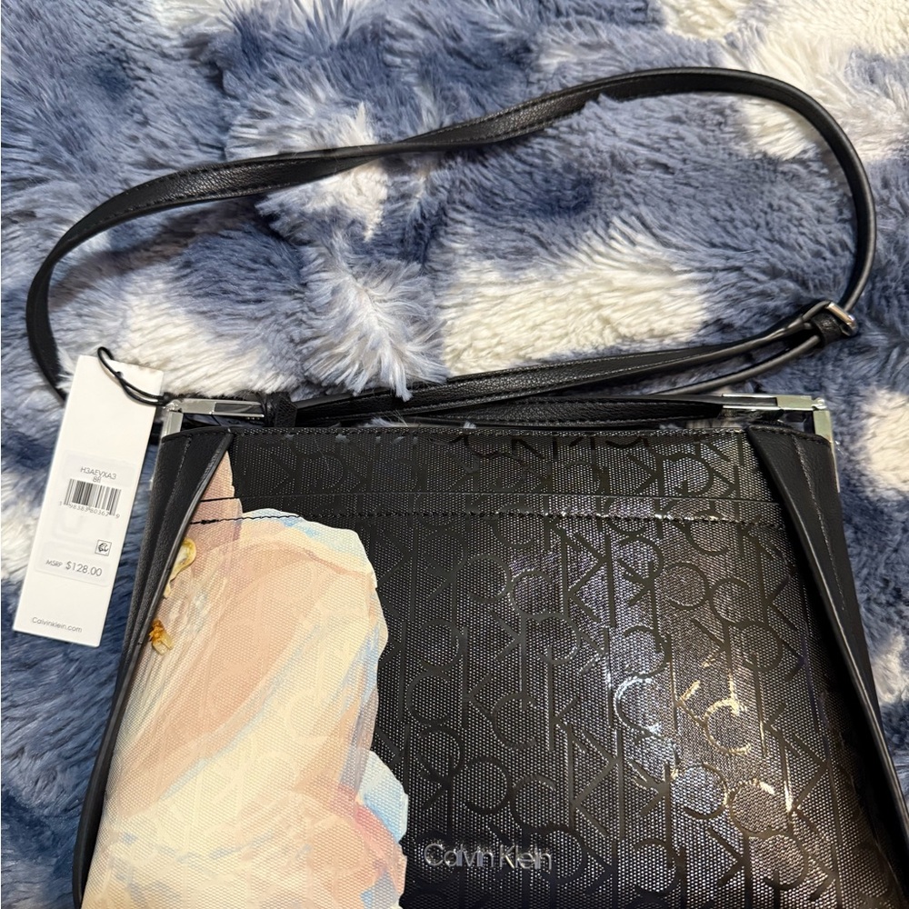 Calvin Klein Black Geometric Shoulder Bag